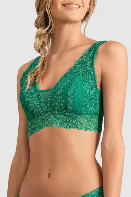 Fierce Almost-Plunge Sheer Lace Bralette